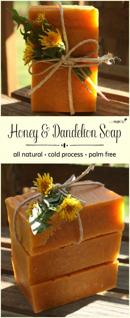 Honey and Dandelion Soap Recipe - all natural palm free cold process soap recipe