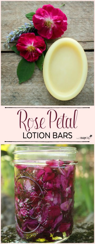 These rose lotion bars are simple to whip together and are fantastic at healing damaged skin. To use, rub a lotion bar over your skin wherever it feels dry. They’re especially helpful for spot treating rough feet, knees and elbows.