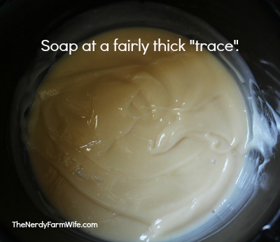 How soap looks at a fairly thick trace