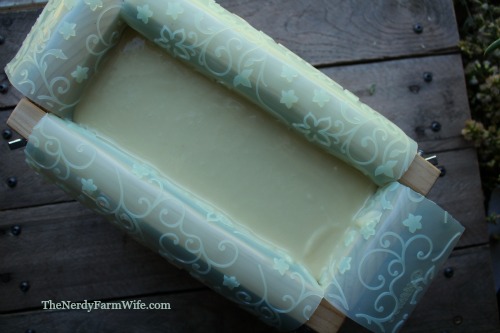 Goldenrod Soap in the Fondant Mat Lined Soap Mold