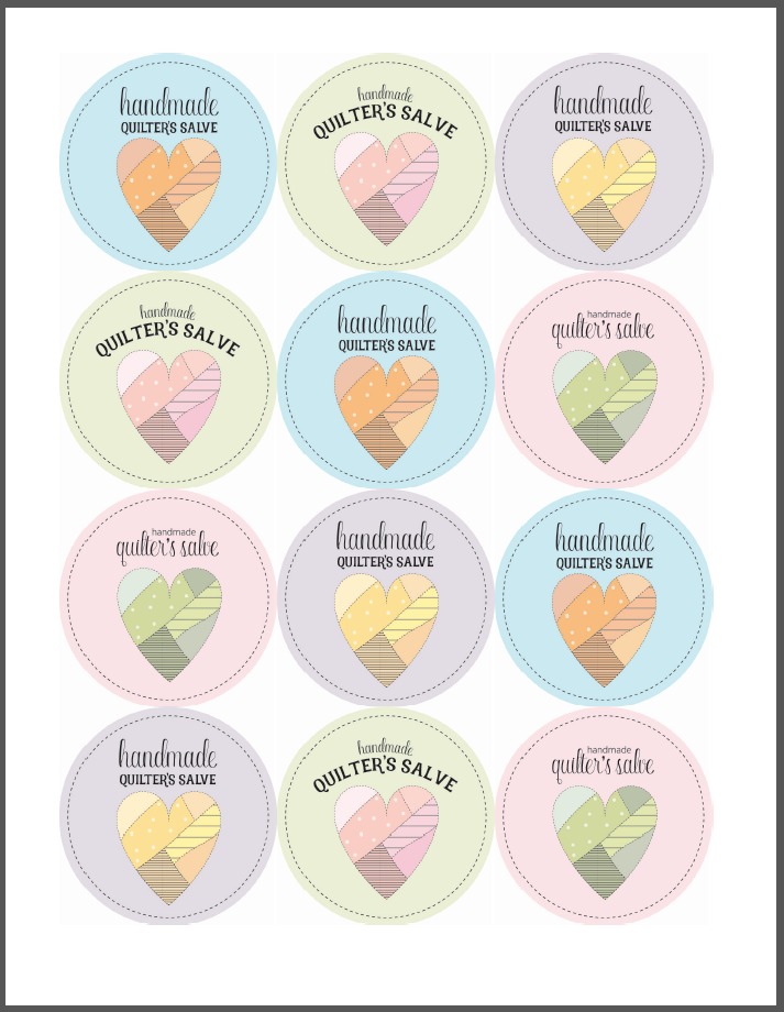 free printable labels for DIY Quilter's Salve