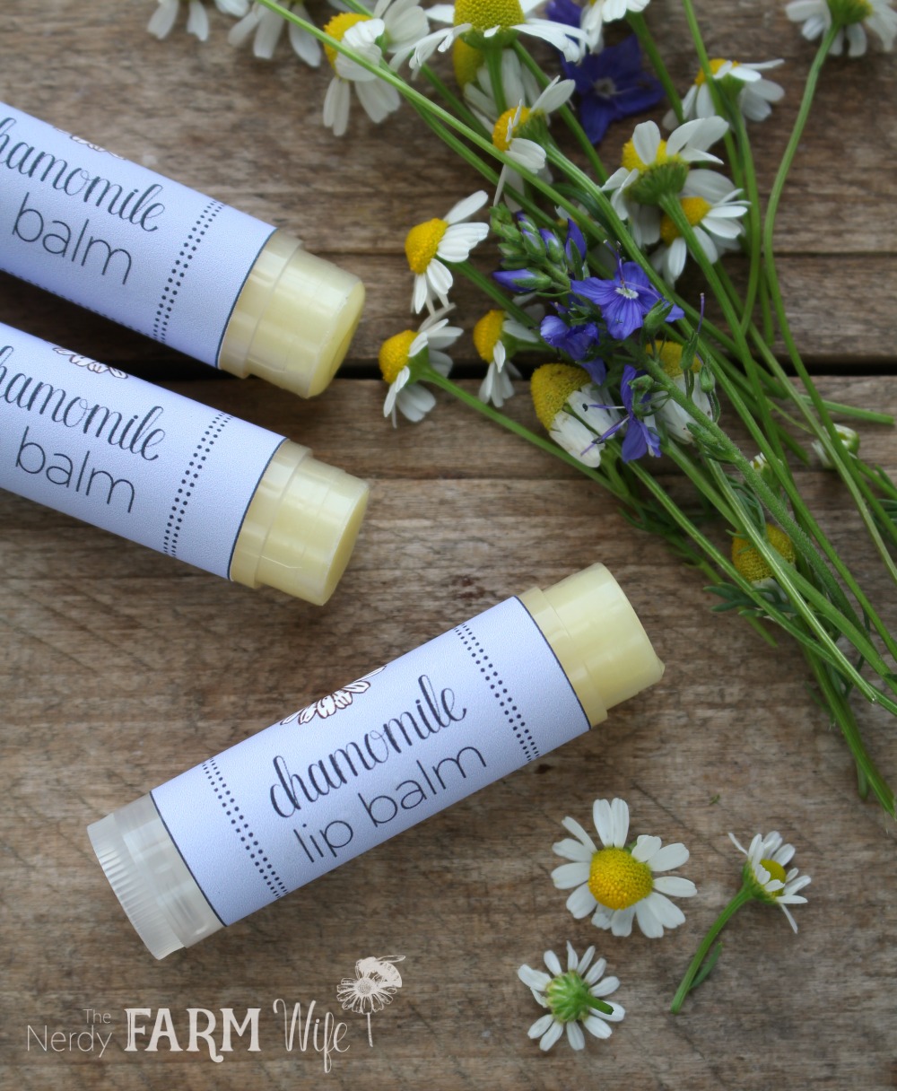 DIY Soothing Chamomile Lip Balm with Free Printable Labels