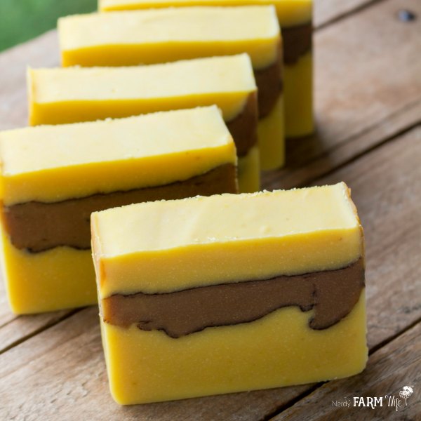 Pumpkin Soap with Spiced Latte Layer