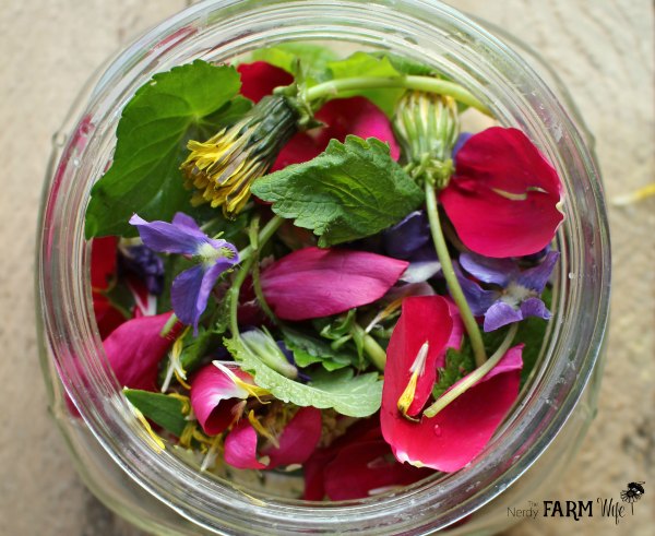 Jar of Spring Flowers & Herbs