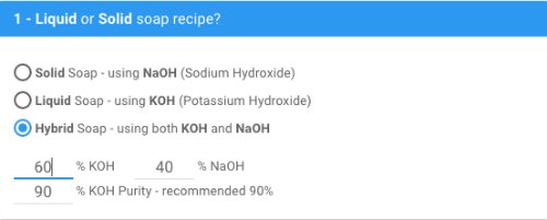 Dual lye recipe