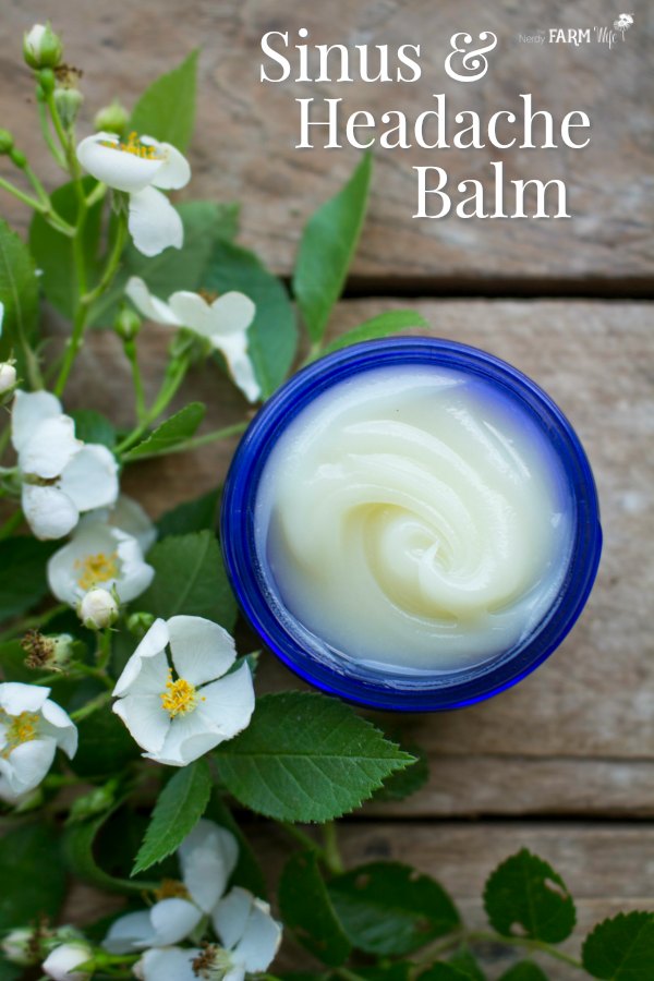 This easy DIY sinus and headache balm is an all-natural remedy that helps relieve stuffy noses, allergies, and migraines.