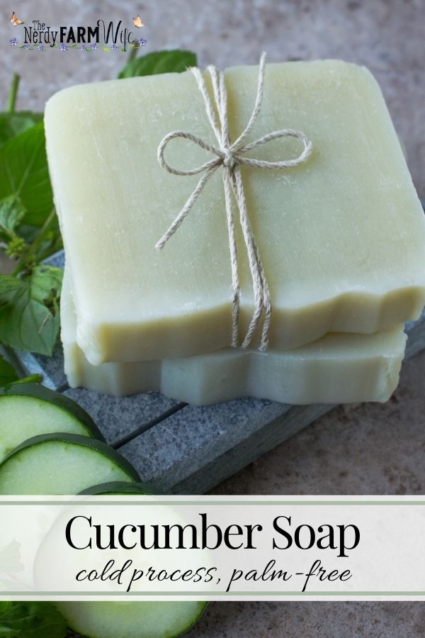 bars of cucumber soap on a soapstone soap dish