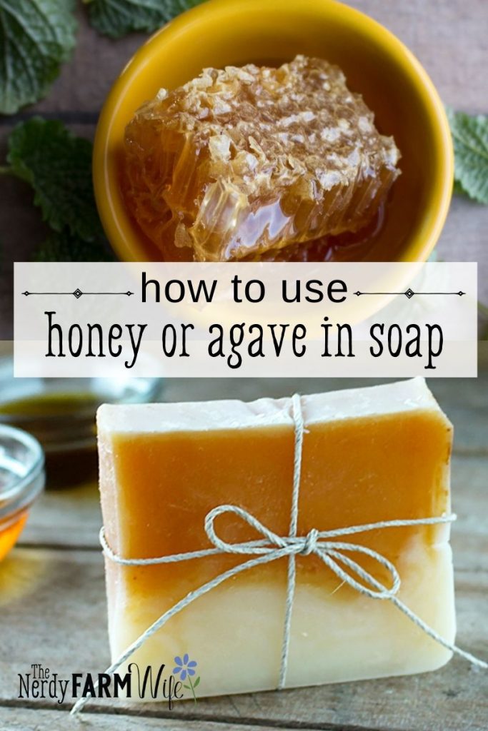 square of fresh honeycomb and bar of soap made with honey