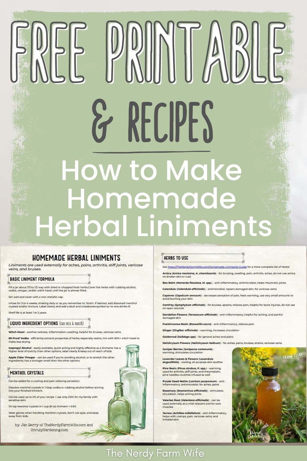 How to Make Homemade Liniments (+printable, formula & recipes!)