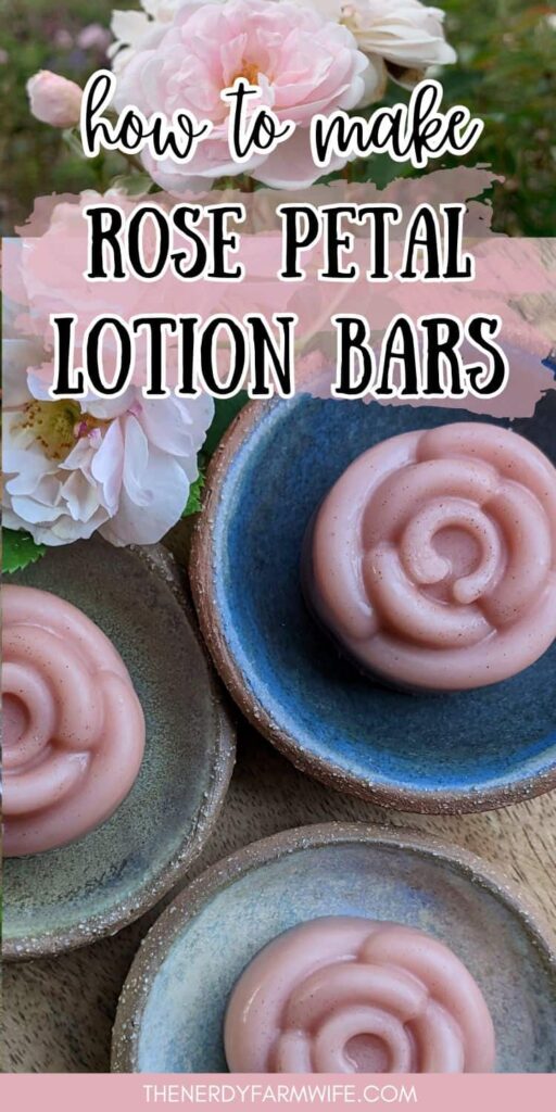fresh pink roses and DIY rose petal lotion bars