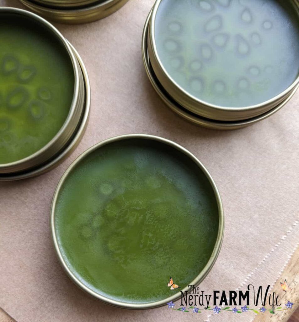 these salves have spots on them after they set up so will be remelted to become smoother