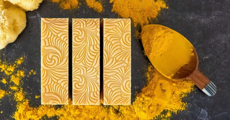 bars of turmeric face soap