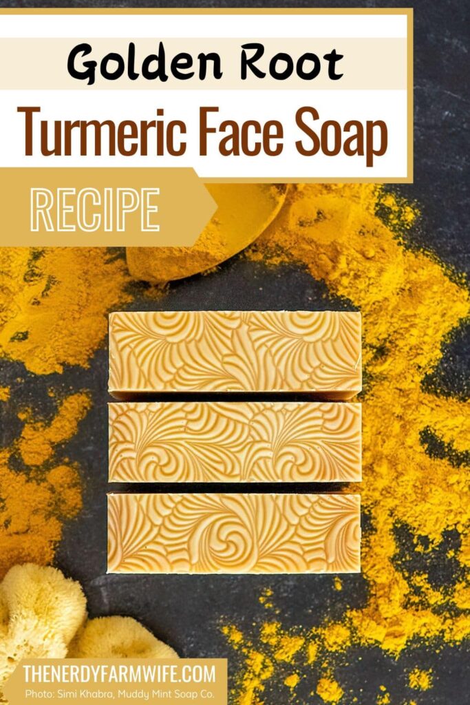 bars of homemade natural turmeric face soap recipe