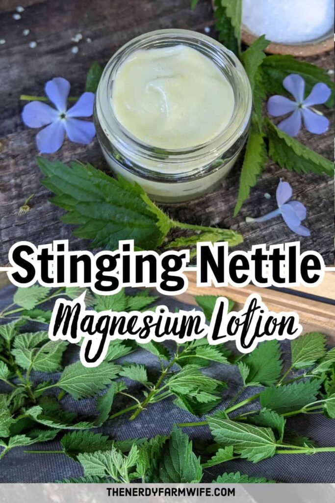 a magnesium lotion made with stinging nettle for restless legs, leg aches, and restful sleep