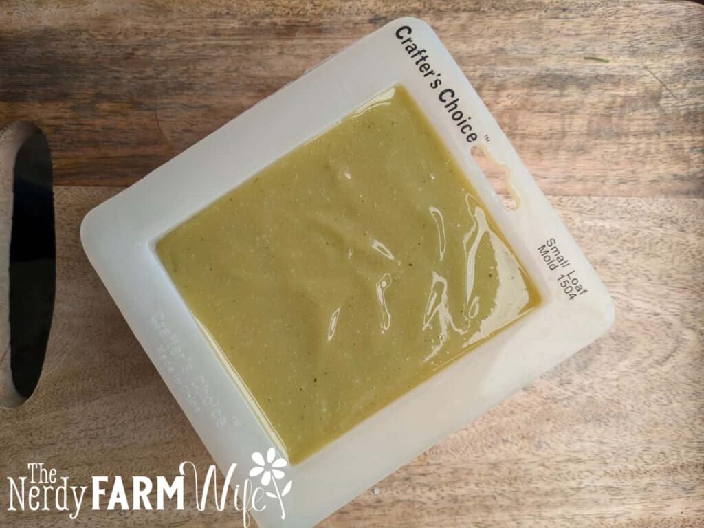 fresh soap in soap mold