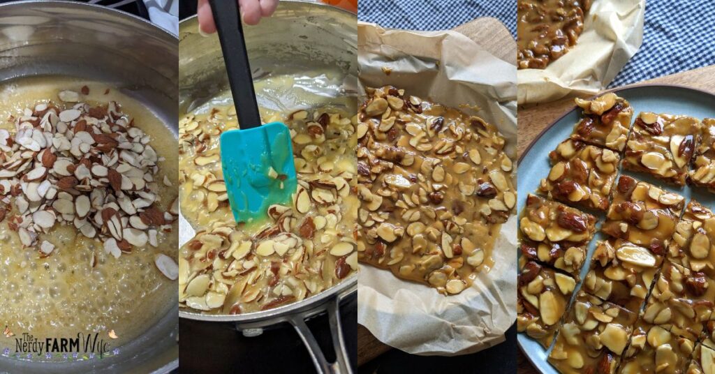 stages of cooking honey nut candy