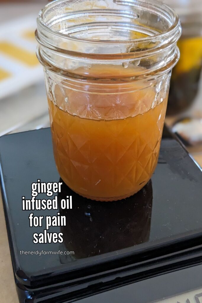 ginger infused oil for pain salves
