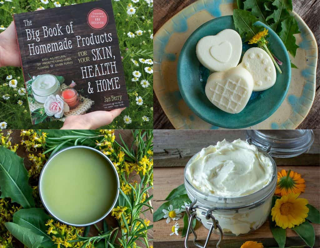 photos of salve, body butter, and lotion bars from the Big Book of Homemade Products by Jan Berry