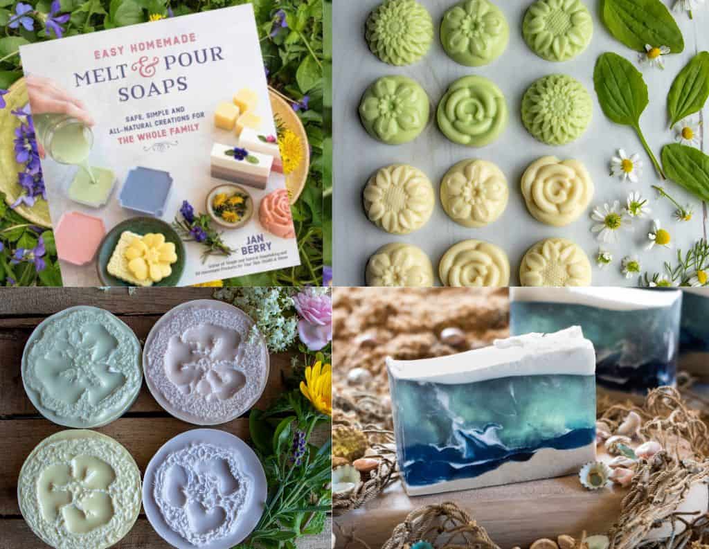 melt and pour soaps infused with herbs and natural colorants